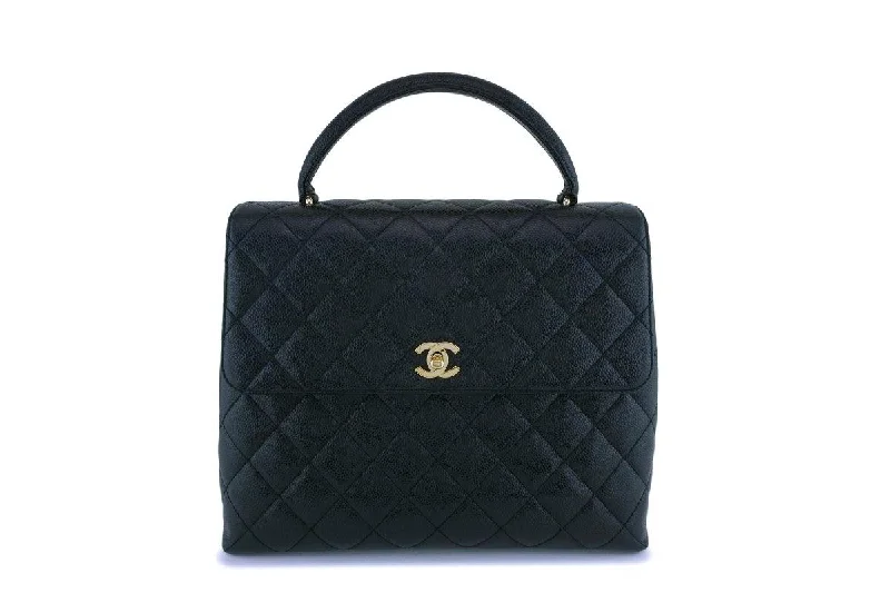 Chanel Limited Edition Handbag for CollectorsChanel Black Caviar Classic Kelly Handheld Flap Tote Bag 24k GHW