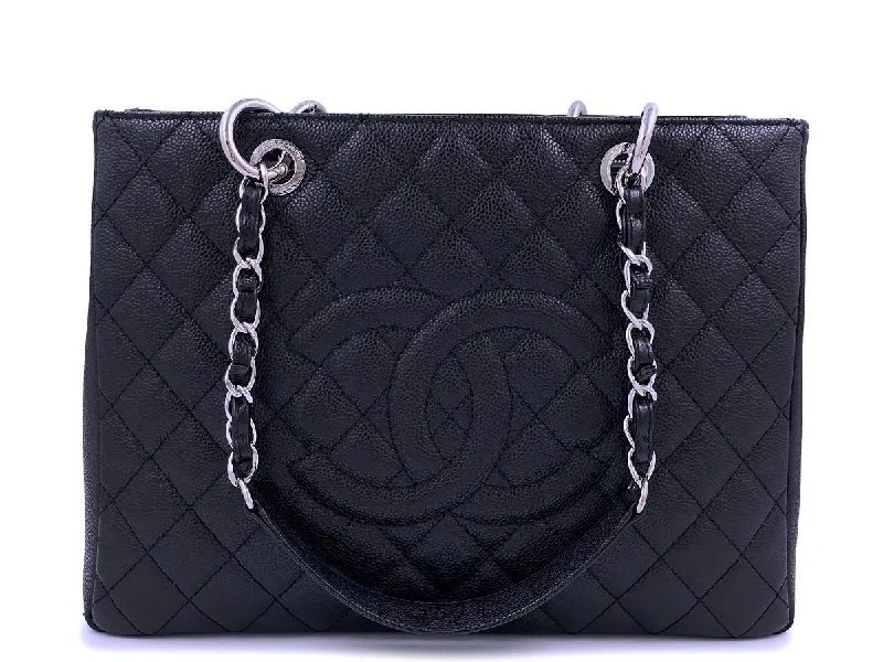 Chanel Quilted Leather Shoulder Bag for FashionistasChanel Black Caviar Grand Shopper Tote GST Bag SHW