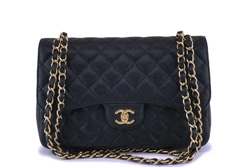 Chanel Luxury Handbag for High - End EventsChanel Black Caviar Jumbo Classic Double Flap Bag GHW