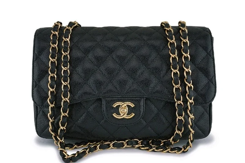 Chanel All - Match Handbag for Versatile StylingChanel Black Caviar Jumbo Classic Flap Bag GHW