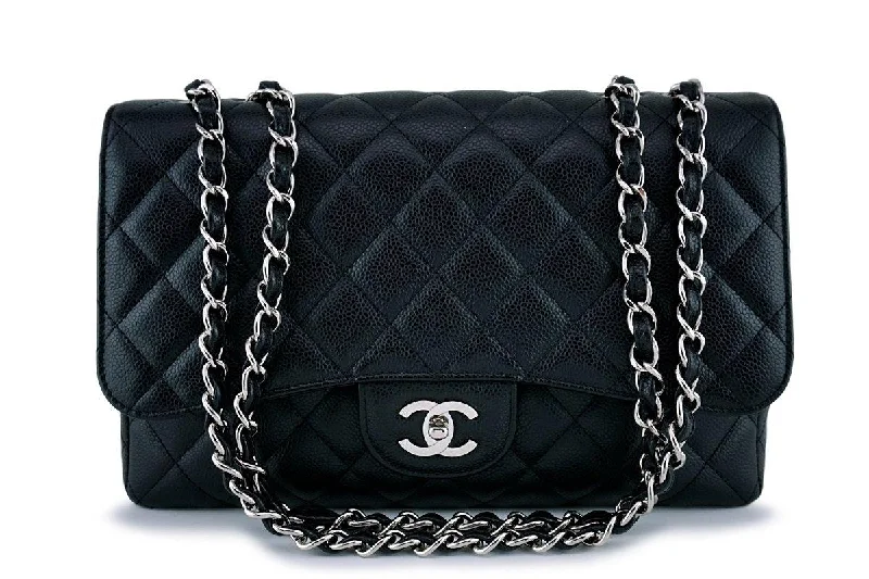 Chanel Quilted Leather Shoulder Bag for FashionistasChanel Black Caviar Jumbo Quilted Classic Flap Bag SHW