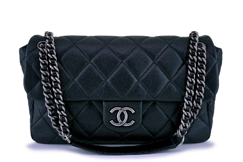 Chanel All - Match Handbag for Versatile StylingChanel Black Caviar Jumbo-sized Quilted Flap Bag RHW