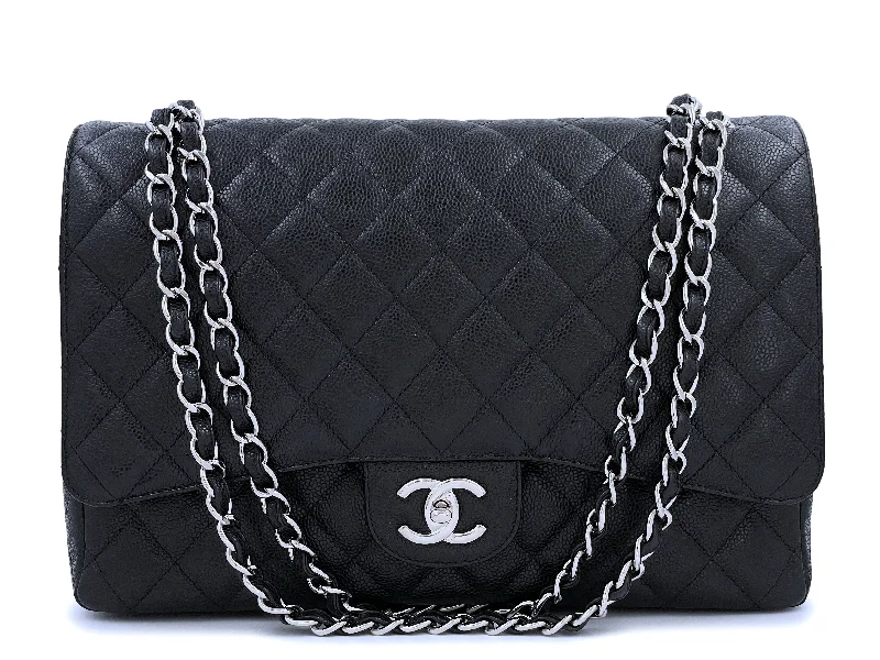 Chanel Chain Strap Handbag for Everyday UseChanel Black Caviar Maxi Classic Double Flap Bag SHW