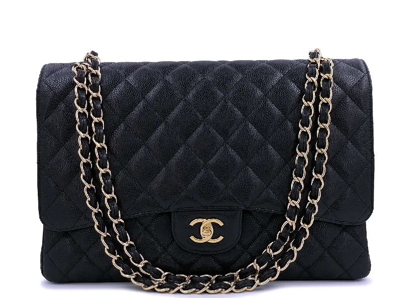 Chanel All - Match Handbag for Versatile StylingChanel Black Caviar Maxi Classic Flap Bag GHW