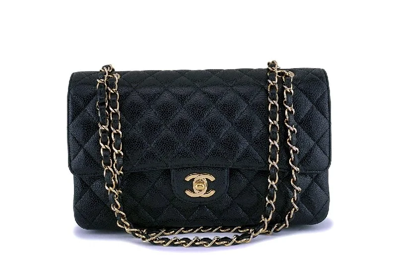 Chanel Colorful Handbag for Spring OutfitsChanel Black Caviar Medium Classic Double Flap Bag 24k GHW