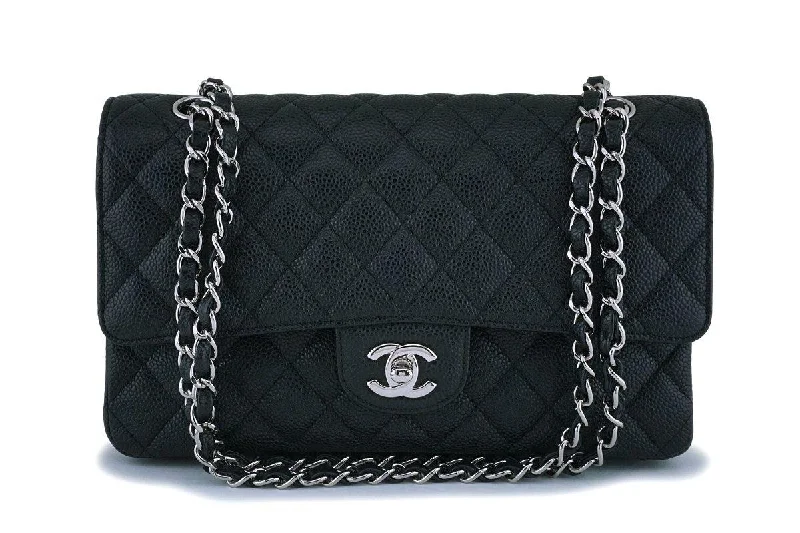 Chanel Black Handbag for Business MeetingsChanel Black Caviar Medium Classic Double Flap Bag SHW