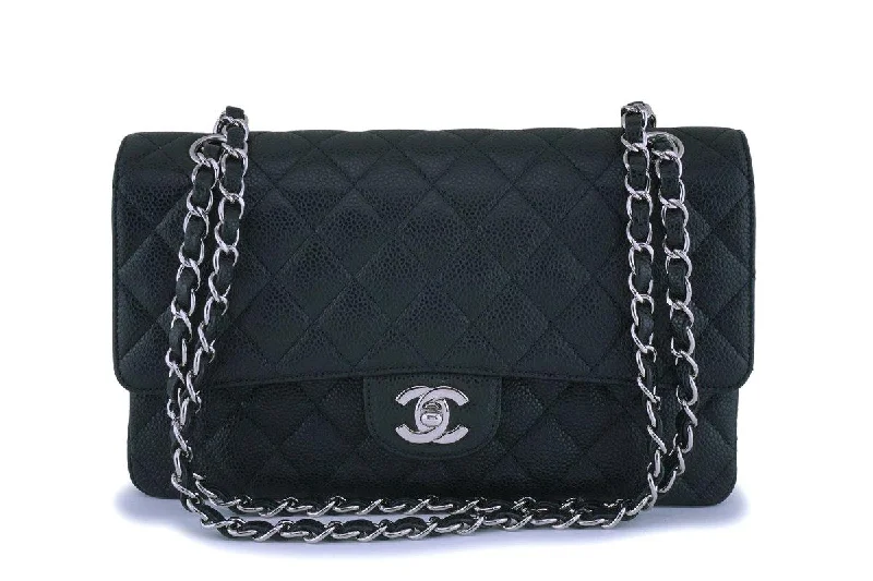 Chanel Quilted Leather Shoulder Bag for FashionistasChanel Black Caviar Medium Classic Double Flap Bag SHW