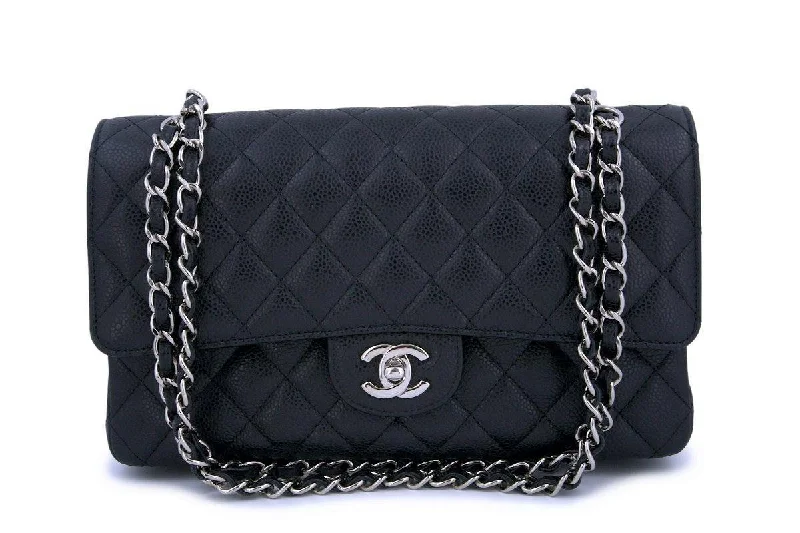 Chanel Black Handbag for Business MeetingsChanel Black Caviar Medium Classic Double Flap Bag SHW