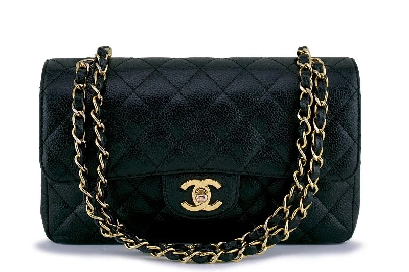 Chanel Designer Handbag with Unique DesignChanel Black Caviar Small Classic Double Flap Bag 24k GHW