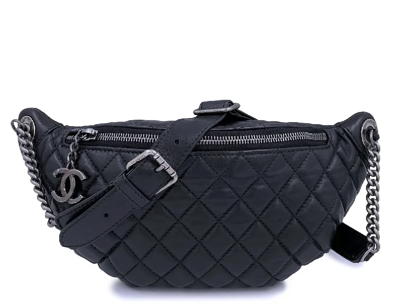 Chanel Black Handbag for Business MeetingsChanel Black Classic Banane Fanny Pack Bag Lambskin RHW