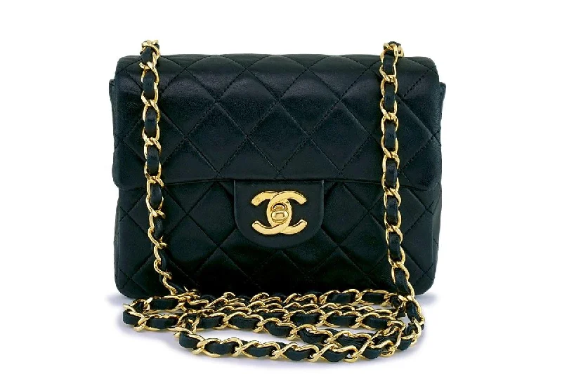 Chanel Vintage Inspired Handbag for Retro LoversChanel Black Classic Quilted Square Mini Flap Bag 24k GHW