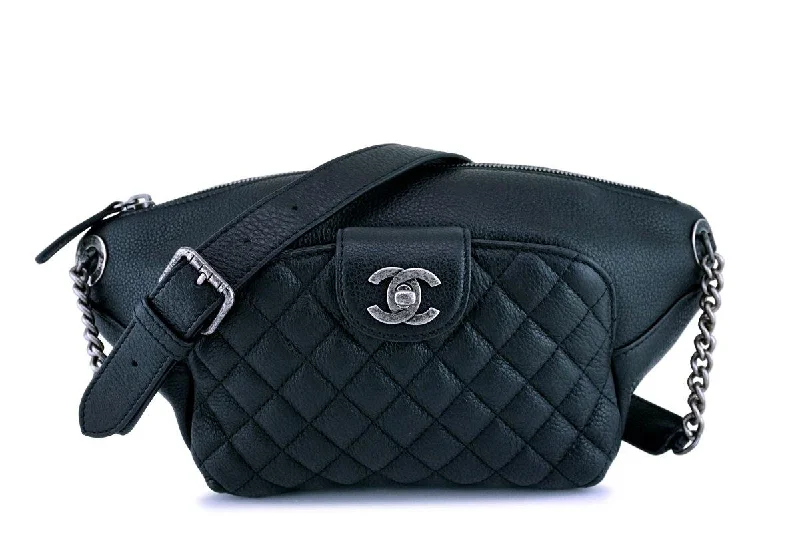 Chanel New Arrival Handbag with Gold HardwareChanel Black Grained Calfskin Quilted Classic Fanny Pack Bag RHW