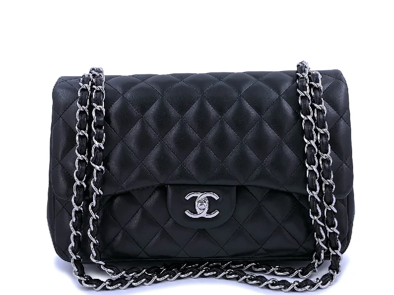 Chanel Luxury Handbag for High - End EventsChanel Black Lambskin Jumbo Classic Double Flap Bag SHW