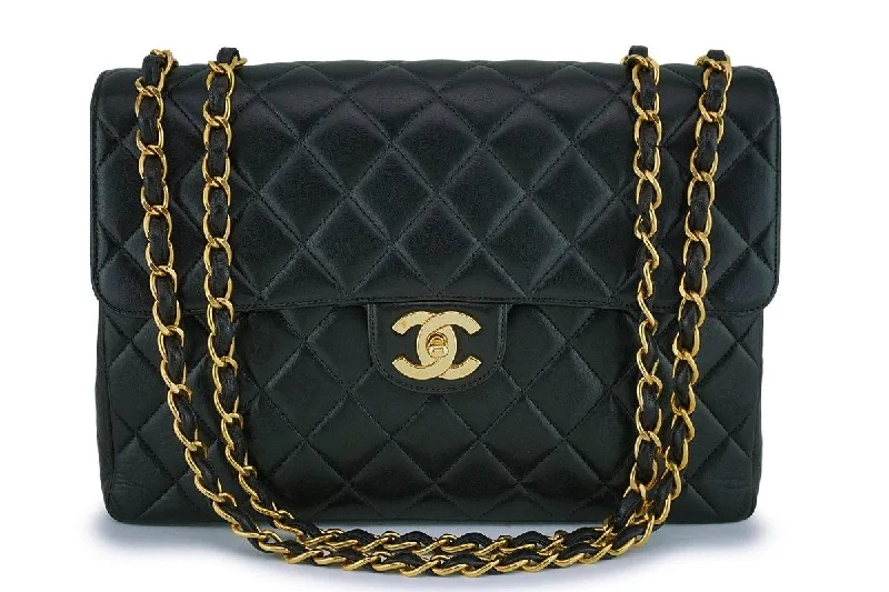 Chanel Black Handbag for Business MeetingsChanel Black Lambskin Jumbo Classic Flap Bag 24k GHW