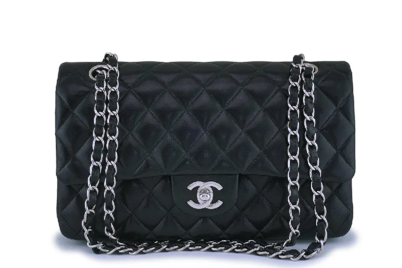 Chanel Classic Flap Bag for Evening PartyChanel Black Lambskin Medium Classic Double Flap Bag SHW