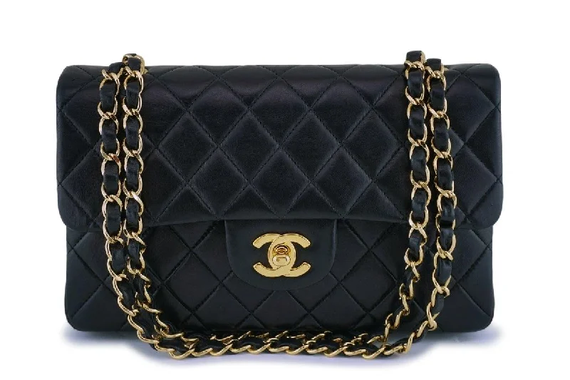 Chanel Vintage Inspired Handbag for Retro LoversChanel Black Lambskin Small Classic Double Flap Bag 24k GHW