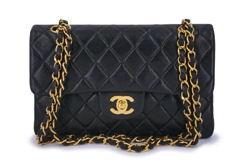 Chanel Classic Flap Bag for Evening PartyChanel Black Lambskin Small Classic Double Flap Bag 24k GHW