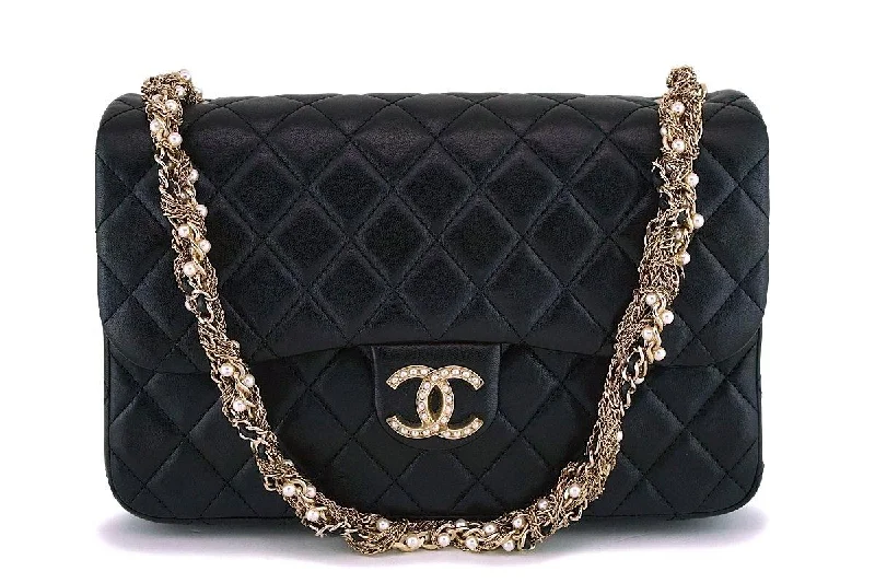 Chanel Limited Edition Handbag for CollectorsChanel Black Lambskin Westminster Pearls Classic Flap Bag GHW