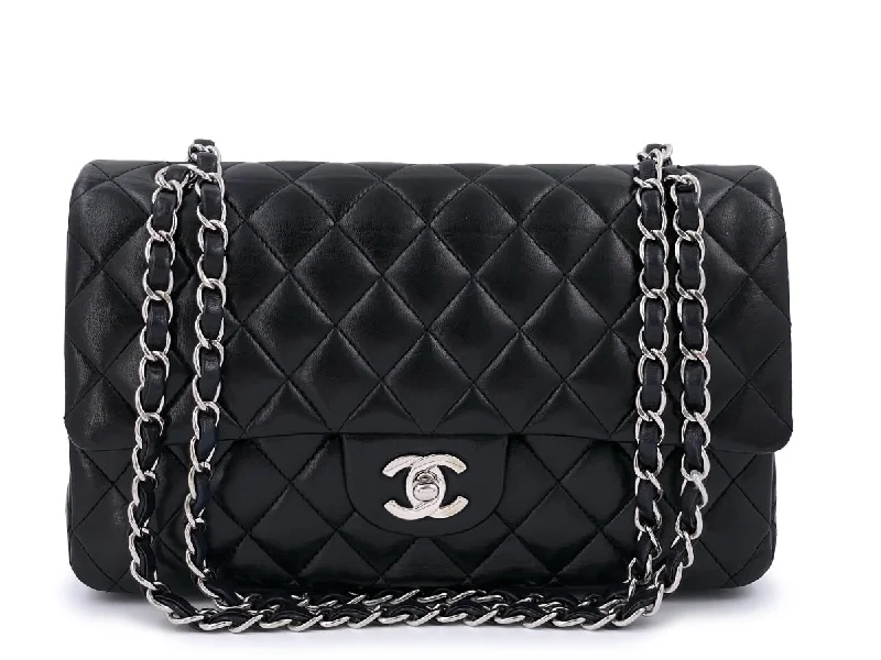 Chanel Classic Flap Bag for Evening PartyChanel Black Medium Classic Double Flap Bag SHW Lambskin