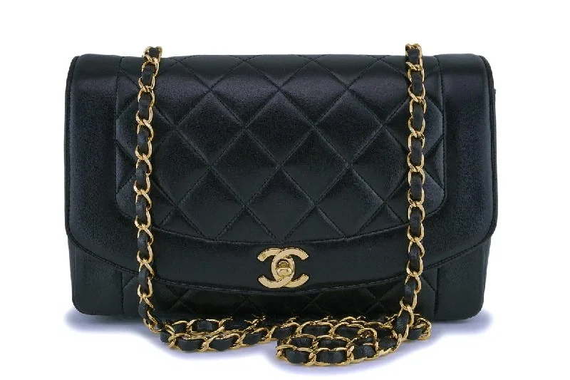 Chanel Luxury Handbag for High - End EventsChanel Black Vintage Lambskin Medium Diana Classic Flap Bag 24k GHW