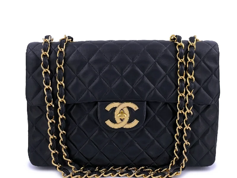 Chanel Black Handbag for Business MeetingsChanel Black Vintage Maxi "Jumbo XL" Classic Flap Bag 24k GHW Lambskin