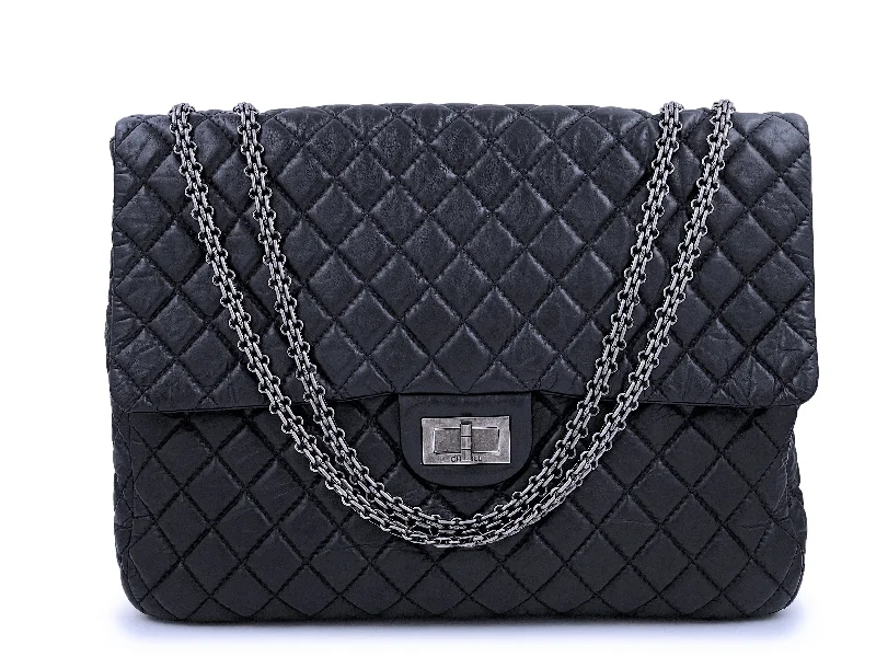 Chanel Black Handbag for Business MeetingsChanel Black XL Reissue Classic Oversized Flap Bag RHW