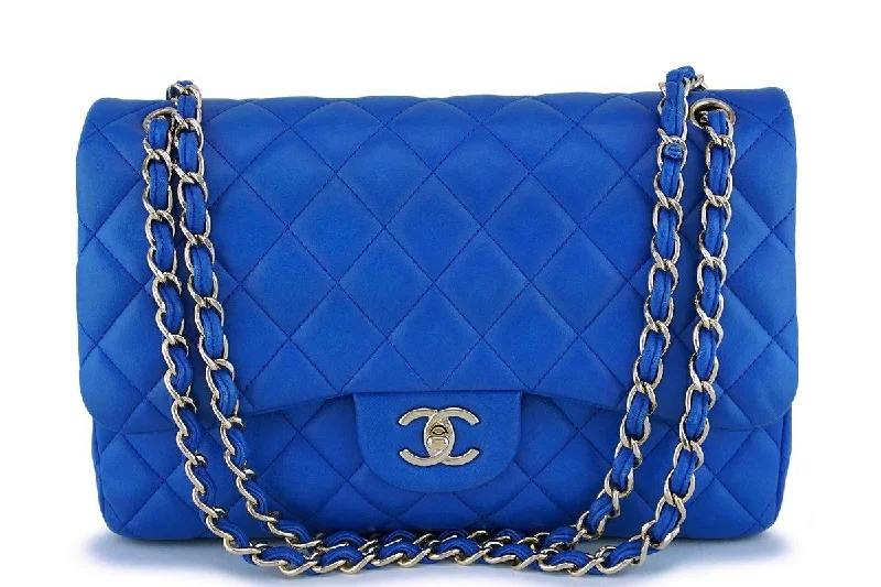 Chanel Classic Flap Bag for Evening PartyChanel Blue Lambskin Jumbo Classic Double Flap Bag GHW