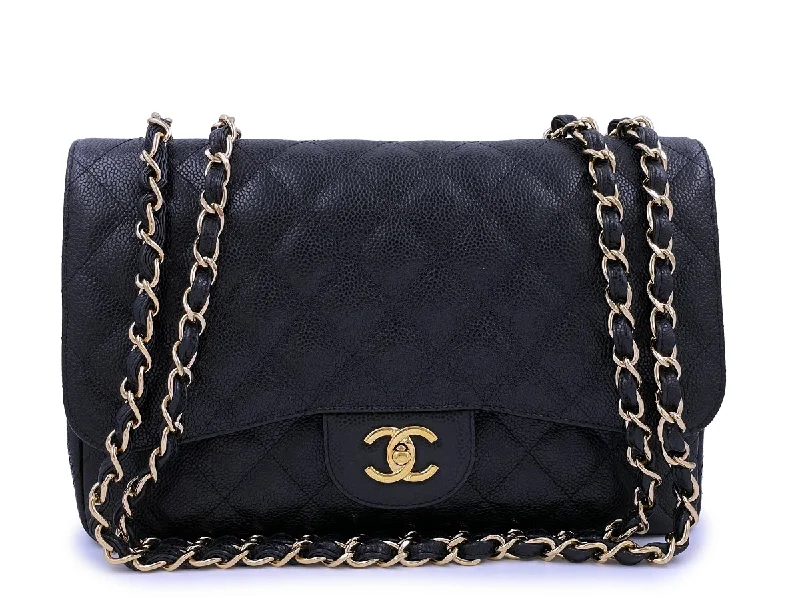 Chanel Black Handbag for Business MeetingsChanel Caviar Jumbo Classic Flap Bag Single Black GHW