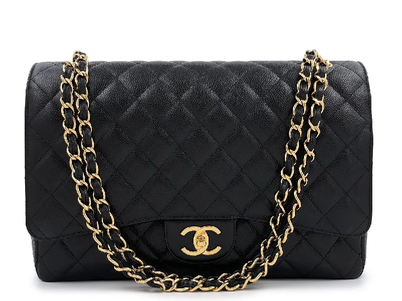 Chanel Luxury Handbag for High - End EventsChanel Caviar Maxi Classic Double Flap Bag Black GHW