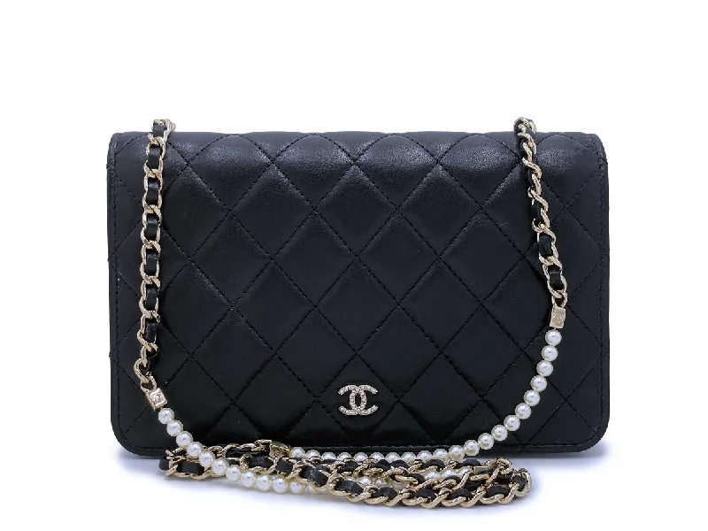 Chanel Classic Flap Bag for Evening PartyChanel Fantasy Pearls Wallet on Chain Black Pearl WOC Bag