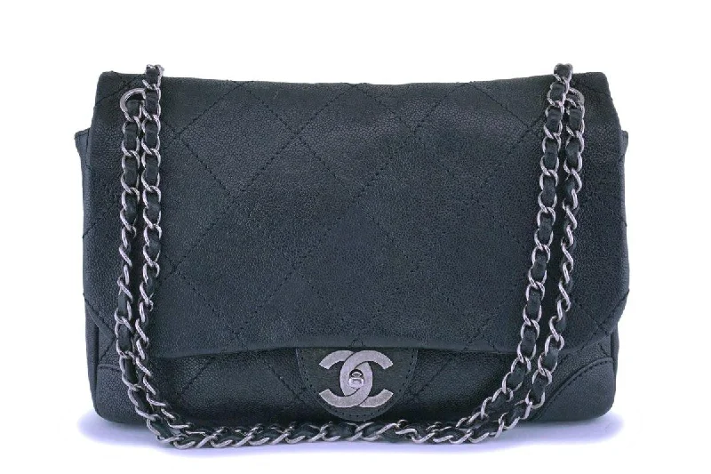 Chanel All - Match Handbag for Versatile StylingChanel Black Distressed Caviar Outdoor Ligne Flap Bag RHW