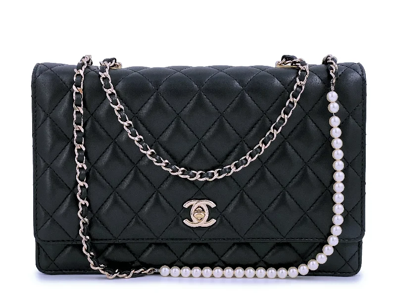 Chanel Luxury Handbag for High - End EventsChanel Limited Fantasy Pearls Quilted Flap Bag Black Lambskin