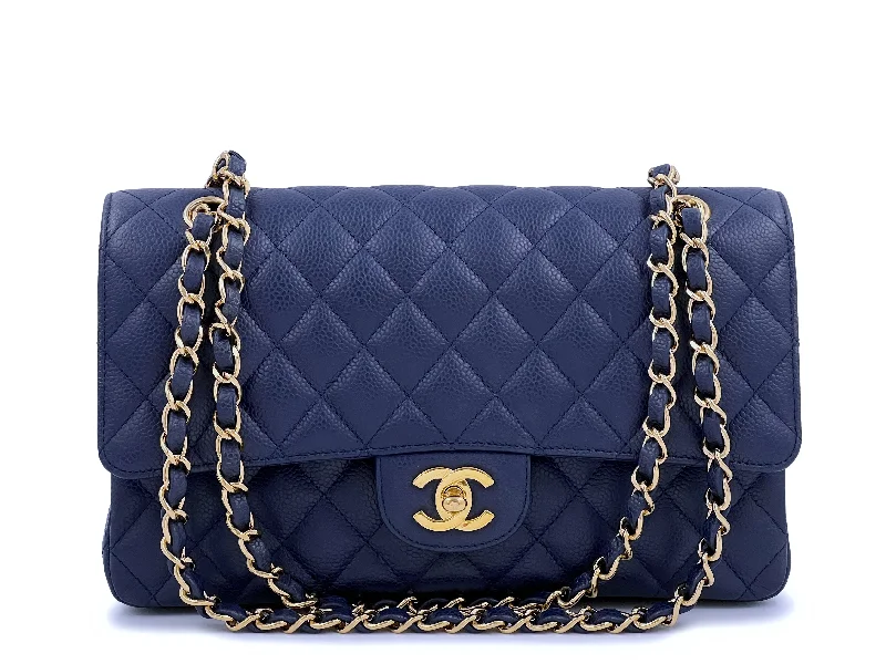 Chanel Classic Flap Bag for Evening PartyChanel Navy Blue Caviar Medium Classic Double Flap Bag GHW