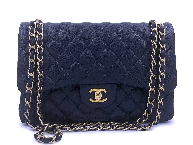 Chanel Quilted Leather Shoulder Bag for FashionistasChanel Navy Caviar Jumbo Classic Double Flap Bag GHW 16C Blue