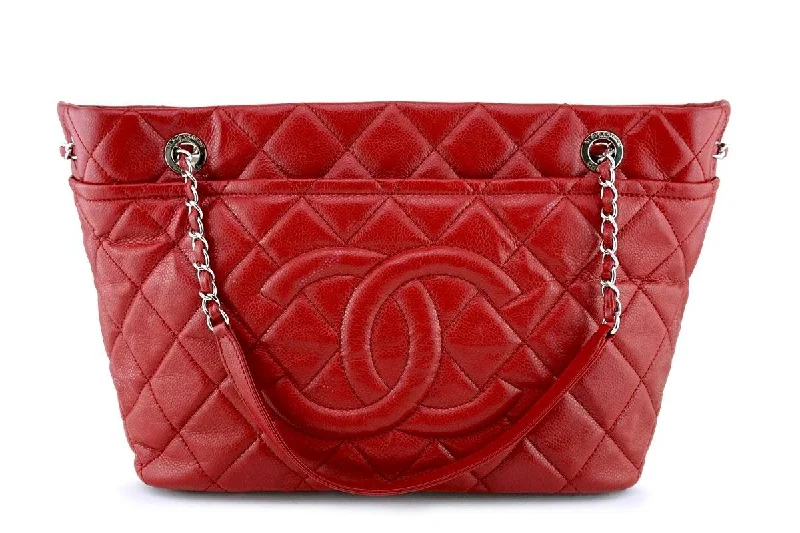 Chanel Limited Edition Handbag for CollectorsChanel Red Caviar Quilted Timeless Tote GST Grand Shopping Bag