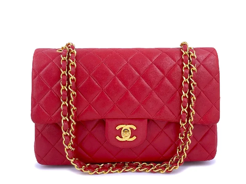 Chanel Luxury Handbag for High - End EventsChanel Vintage 1989 Red Medium Classic Flap Bag 24k GHW