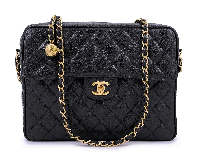 Chanel Limited Edition Handbag for CollectorsChanel Vintage Black Caviar Flap Camera Case Bag 24k GHW