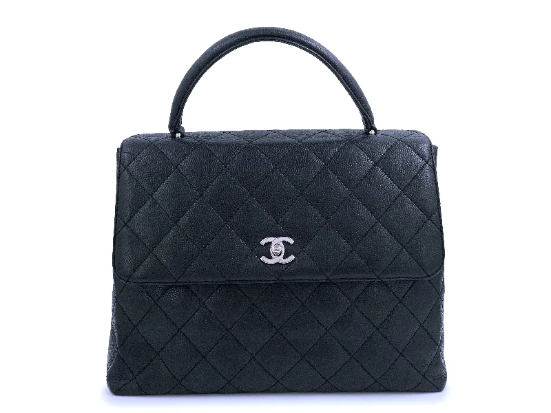 Chanel Black Handbag for Business MeetingsChanel Vintage Black Caviar Kelly Bag SHW