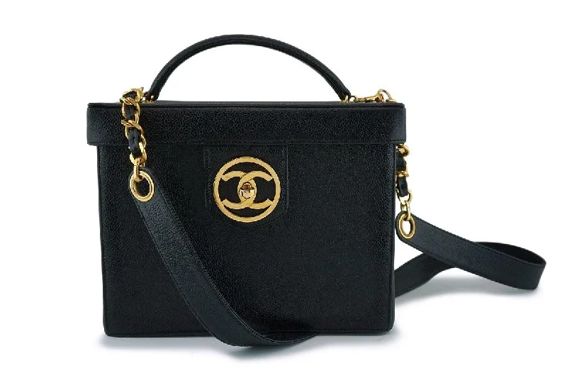 Chanel New Arrival Handbag with Gold HardwareChanel Vintage Black Caviar Vanity Cosmetics Case Box Shoulder Bag 24k GHW