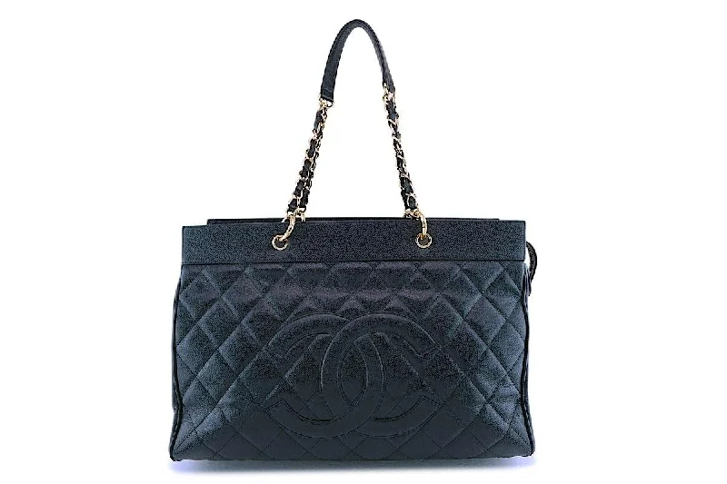 Chanel Designer Handbag with Unique DesignChanel Vintage Black Caviar Weekender XXL GST Travel Tote Bag