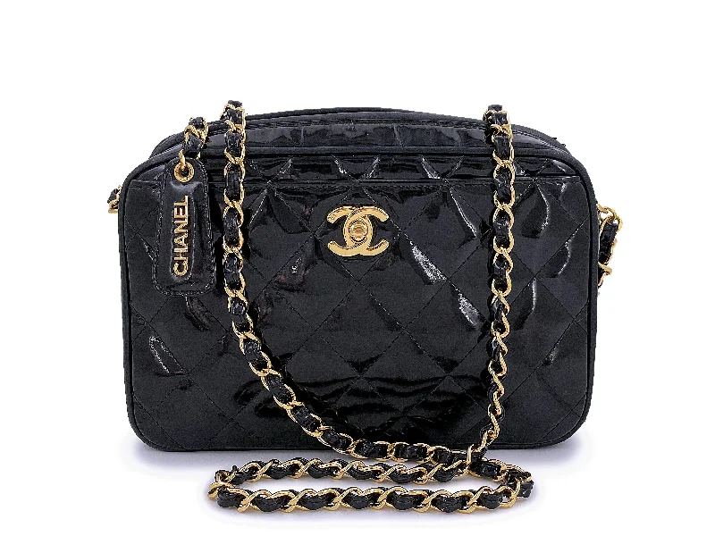 Chanel Colorful Handbag for Spring OutfitsChanel Vintage Black Small Classic Camera Case Bag CC Turnlock Patent 24k GHW