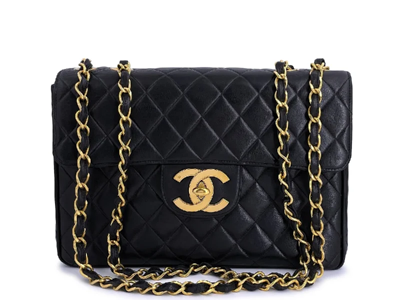 Chanel Quilted Leather Shoulder Bag for FashionistasChanel Vintage Black Jumbo Classic Flap Bag 24k GHW