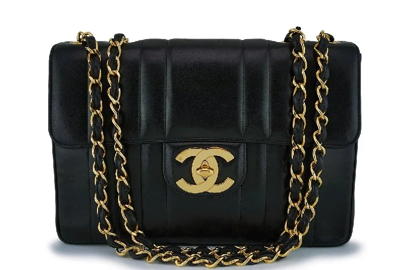 Chanel New Arrival Handbag with Gold HardwareChanel Vintage Black Lambskin Mademoiselle Jumbo Classic Flap Bag 24k GHW