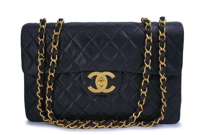 Chanel Black Handbag for Business MeetingsChanel Vintage Black Lambskin Maxi "Jumbo XL" Classic Flap Bag 24k GHW