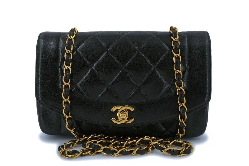 Chanel Quilted Leather Shoulder Bag for FashionistasChanel Vintage Black Lambskin Small Diana Flap Bag 24k GHW