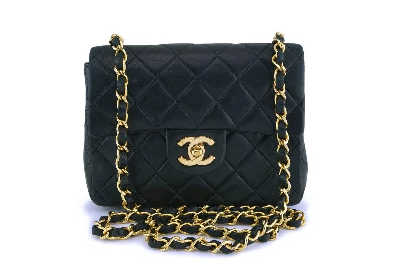 Chanel Limited Edition Handbag for CollectorsChanel Vintage Black Lambskin Square Mini Classic Flap Bag 24k GHW