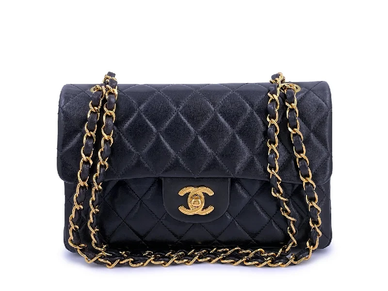 Chanel Classic Flap Bag for Evening PartyChanel Vintage Black Small Classic Double Flap Bag Lambskin 24k GHW