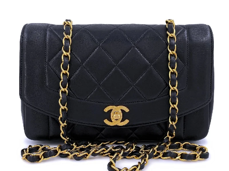 Chanel Black Handbag for Business MeetingsChanel Vintage Black Small Diana Bag Flap 24k GHW Lambskin