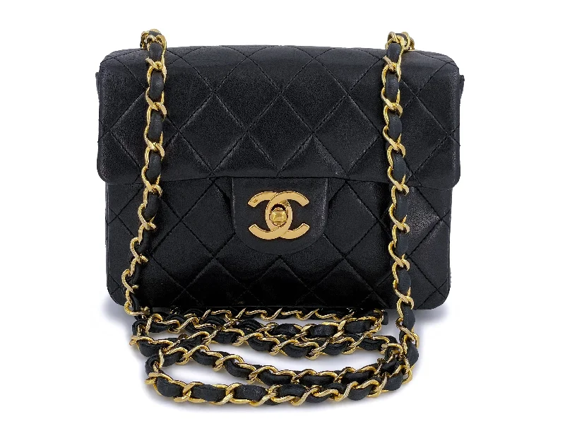 Chanel Colorful Handbag for Spring OutfitsChanel Vintage Black Square Mini Classic Flap Bag 24k GHW Lambskin