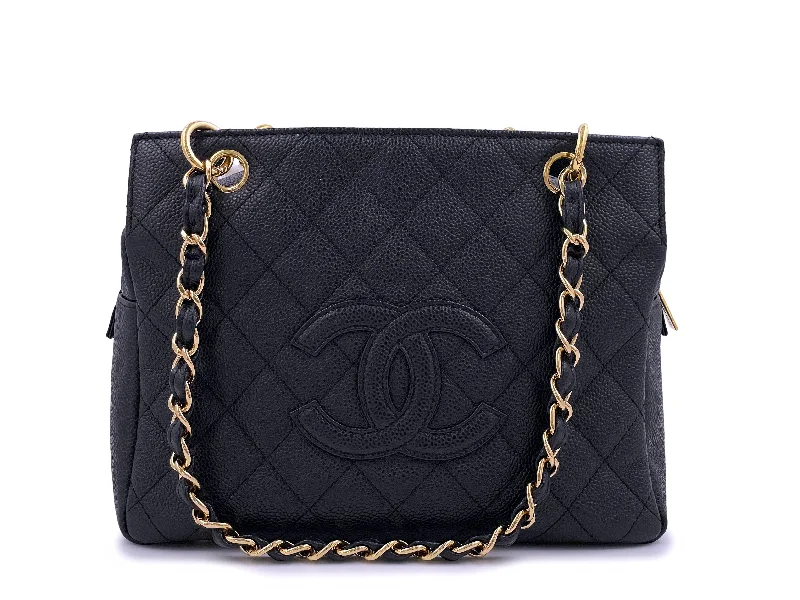 Chanel All - Match Handbag for Versatile StylingChanel Vintage Caviar Petite Timeless Shopper Tote PTT Bag Black